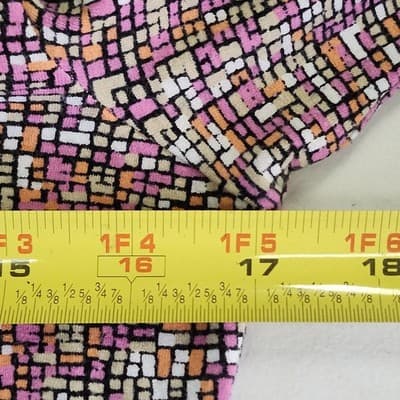Worthington Top Womens Large Pink Multicolor Shirt V-Neck 3/4 Flutter Sleeve - Thumbnail 2