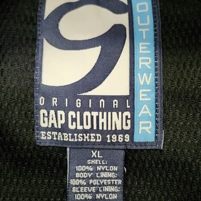 Gap Jacket Men's XL Pullover Windbreaker Stow Away Hood Blue Black Y2K 90's - Thumbnail 8