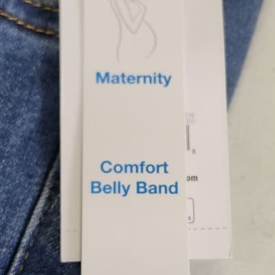 Time & Tru Women's XXL Maternity Jeans Straight Leg Blue Denim Stretch Pants NEW - Thumbnail 7