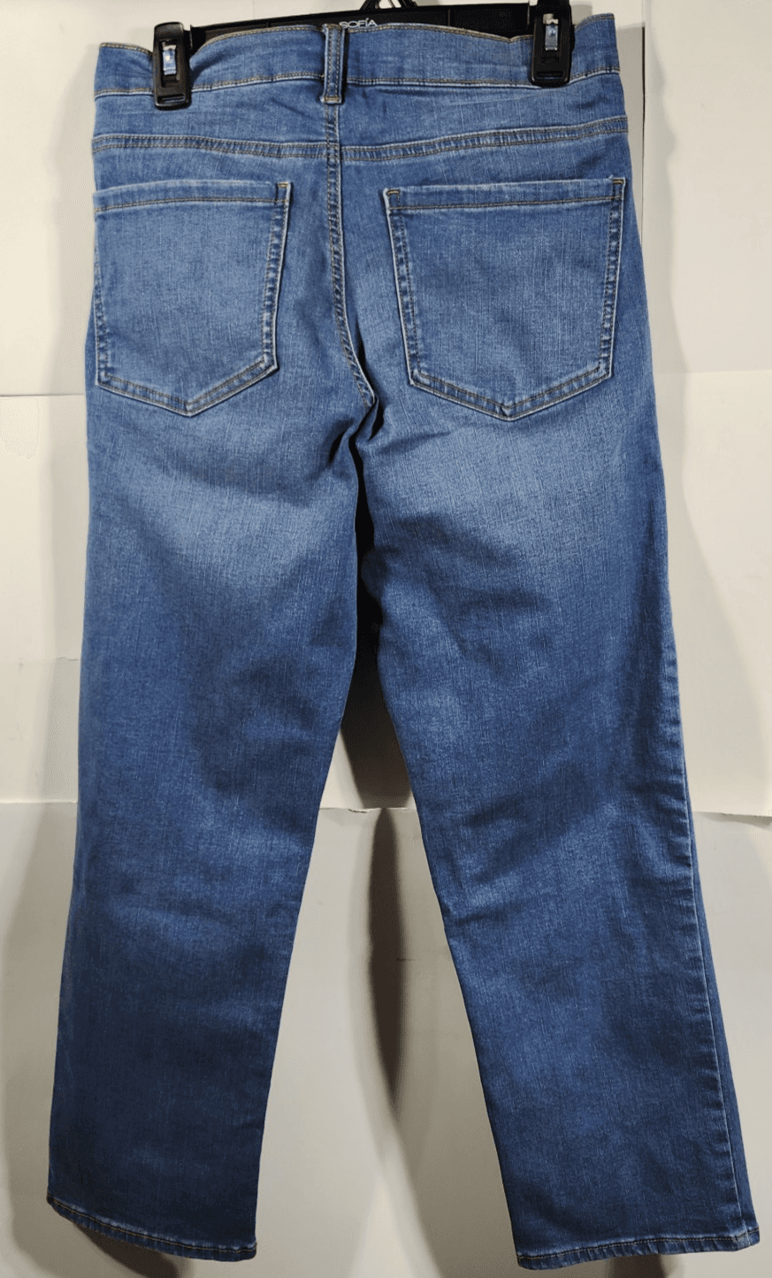 Time & Tru Women's S Maternity Jeans Straight Leg Blue Denim Stretch Pants NEW - Thumbnail 4