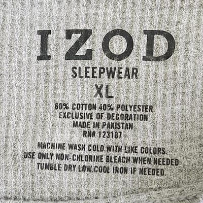 IZOD Shirt Men's Size XL Thermal Pullover Gray Long Sleeve - Thumbnail 7