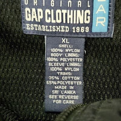 Gap Jacket Men's XL Pullover Windbreaker Stow Away Hood Blue Black Y2K 90's - Thumbnail 7