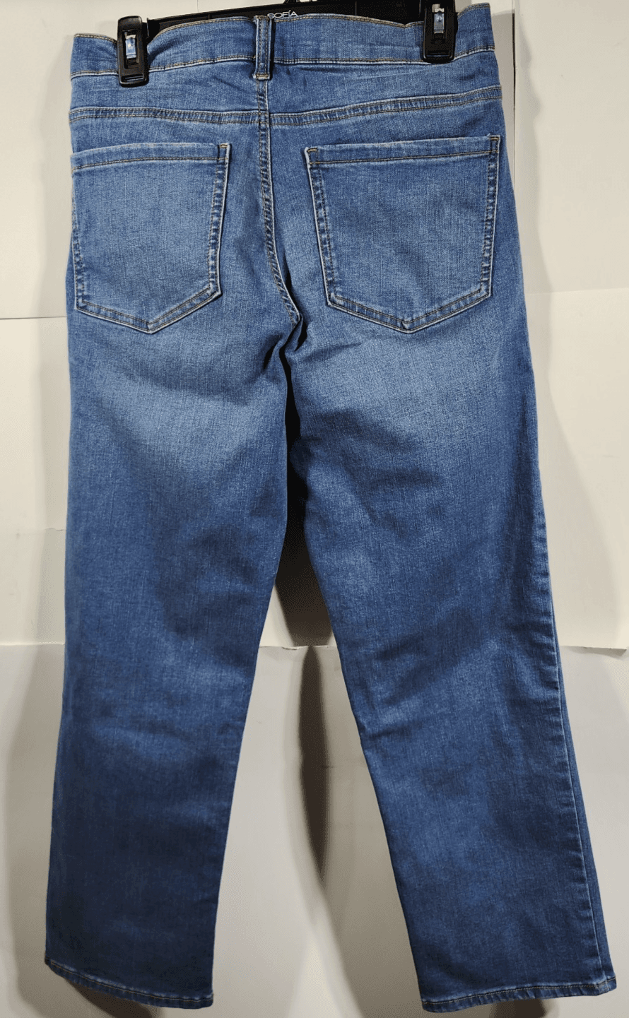 Time & Tru Women's S Maternity Jeans Straight Leg Blue Denim Stretch Pants NEW - Thumbnail 6