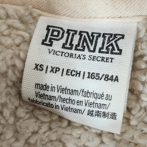 Victoria's Secret Women Sweatshirt Size XS Beige Sherpa Hoodie Tunic Pocket - Thumbnail 7