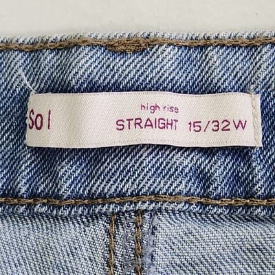 SO Women's 15 Jeans High Rise Straight Light Blue Denim NEW - Thumbnail 8