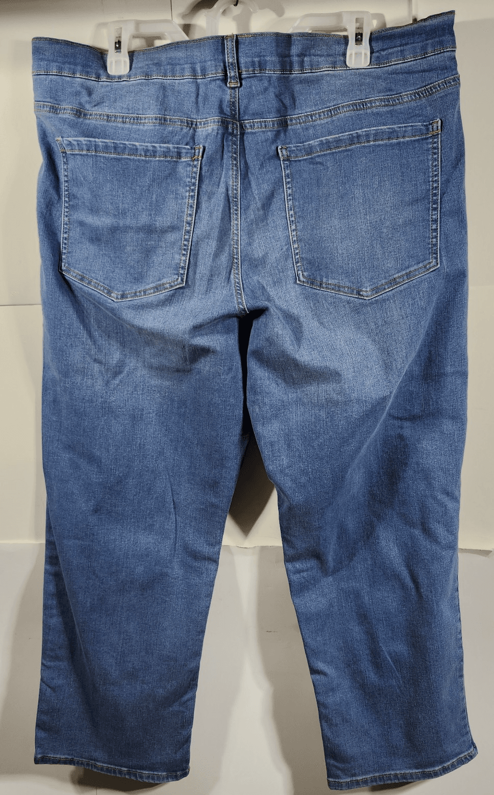 Time & Tru Women's XXL Maternity Jeans Straight Leg Blue Denim Stretch Pants NEW - Thumbnail 4