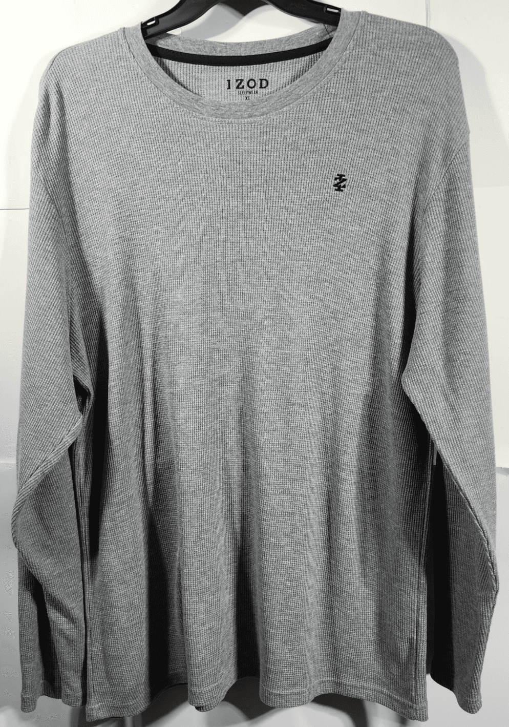 IZOD Shirt Men's Size XL Thermal Pullover Gray Long Sleeve - Thumbnail 4