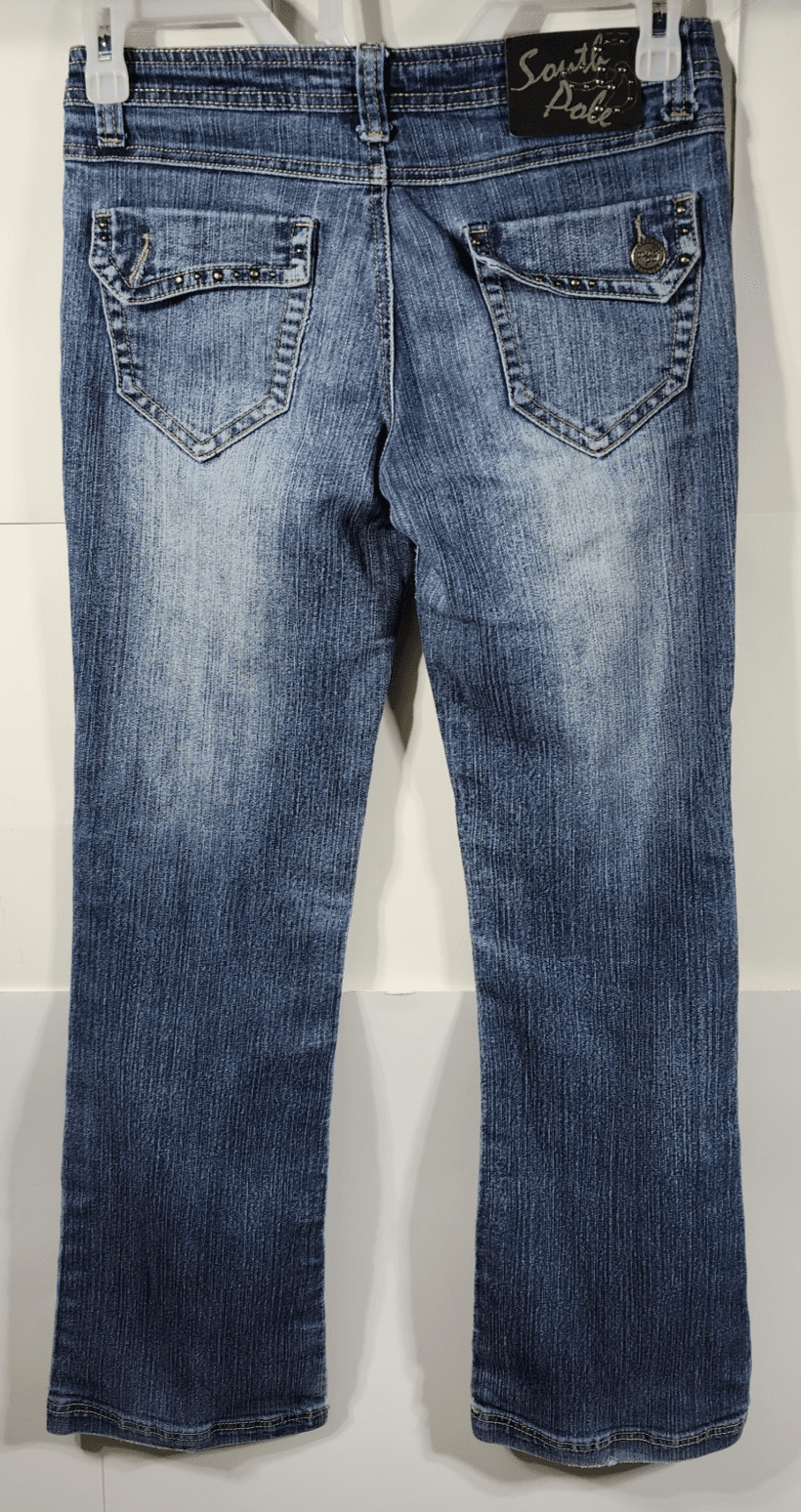 Vintage South Pole Jeans Womens Size 7 Blue Denim Embroidered Y2K Spellout - Thumbnail 6