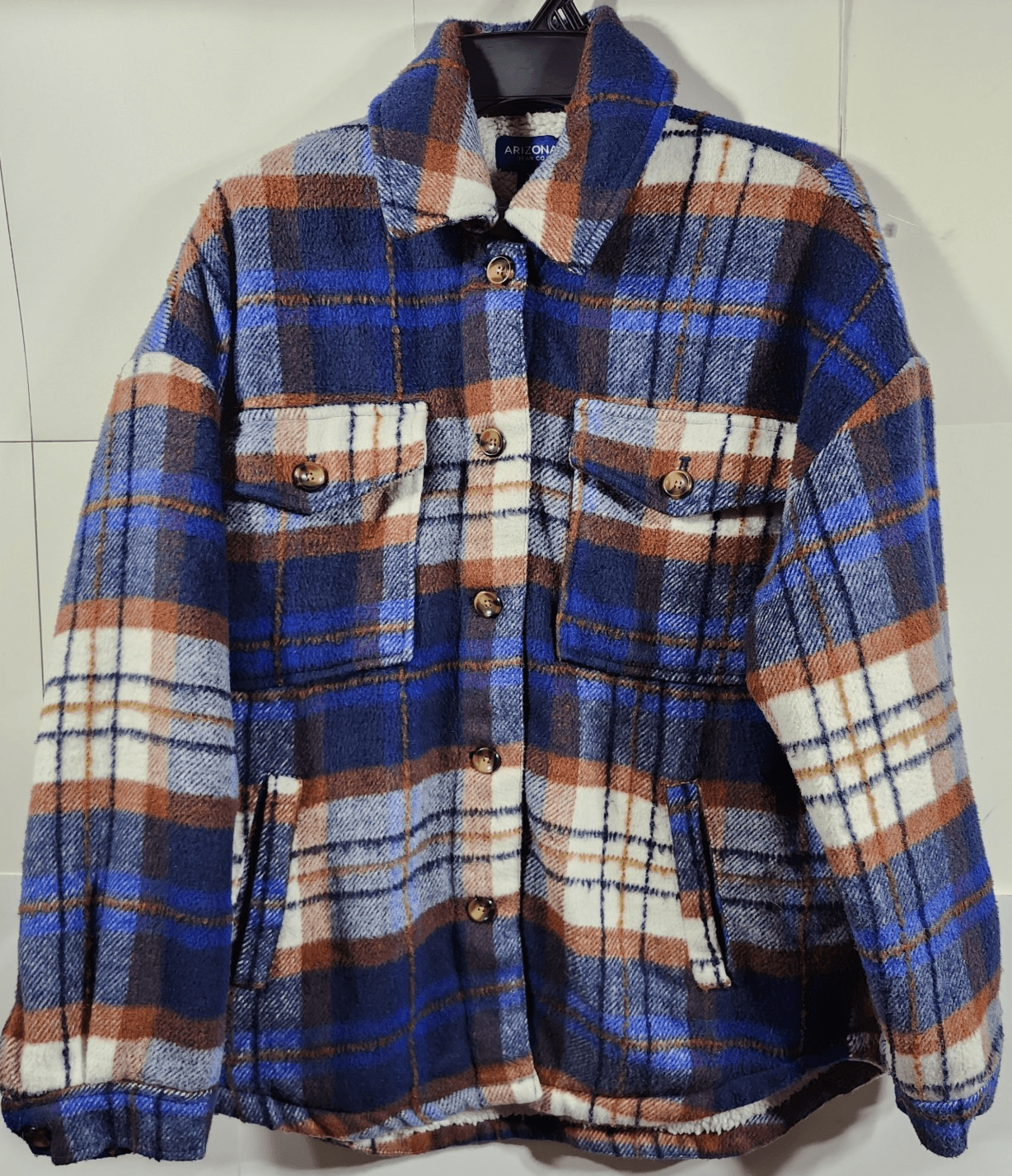 Arizona Jeans Shirt Men's S Plaid Button Up Flannel Fleece Lined Western - Thumbnail 5