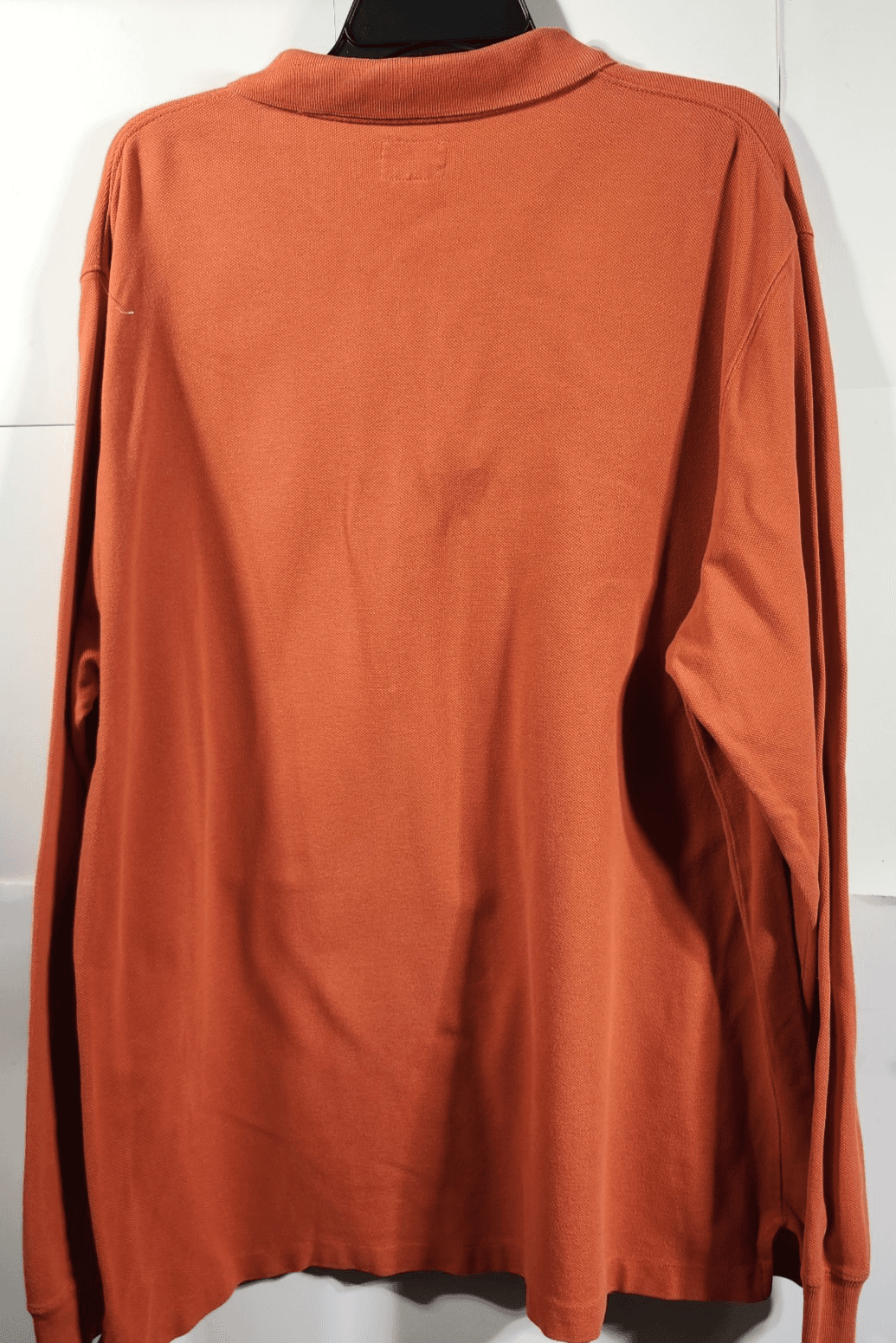 Vintage Y2K American Eagle Men's XL Polo Shirt Orange Long Sleeve - Thumbnail 6