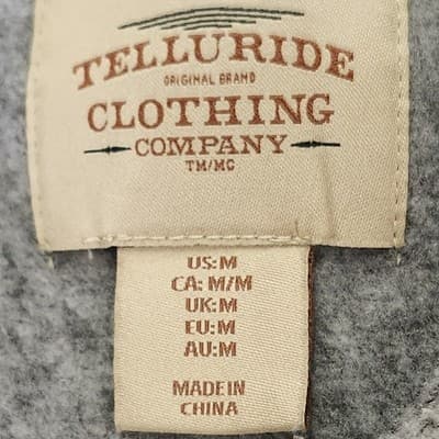 Telluride Clothing Co Men's M Sweater Gray Long Sleeve 1/4 Button - Thumbnail 7