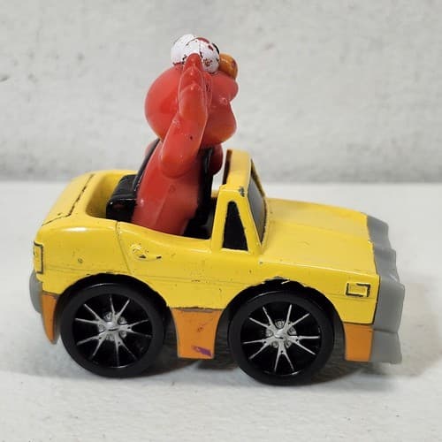 Mattel Sesame Workshop Elmo Car Kids Toy Vehicle Yellow Diecast - Thumbnail 3