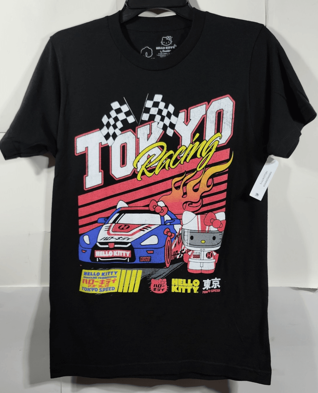 Hello Kitty by Sanrio Tokyo Racing Graphic Men's S Black Cotton T-Shirt NEW - Thumbnail 5