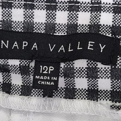 Napa Valley Pants Women’s 12P Black White Capri Straight Leg Pull On - Thumbnail 7