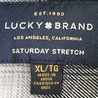 Lucky Brand Men's XL Button Up Shirt Plaid Saturday Stretch - Thumbnail 7