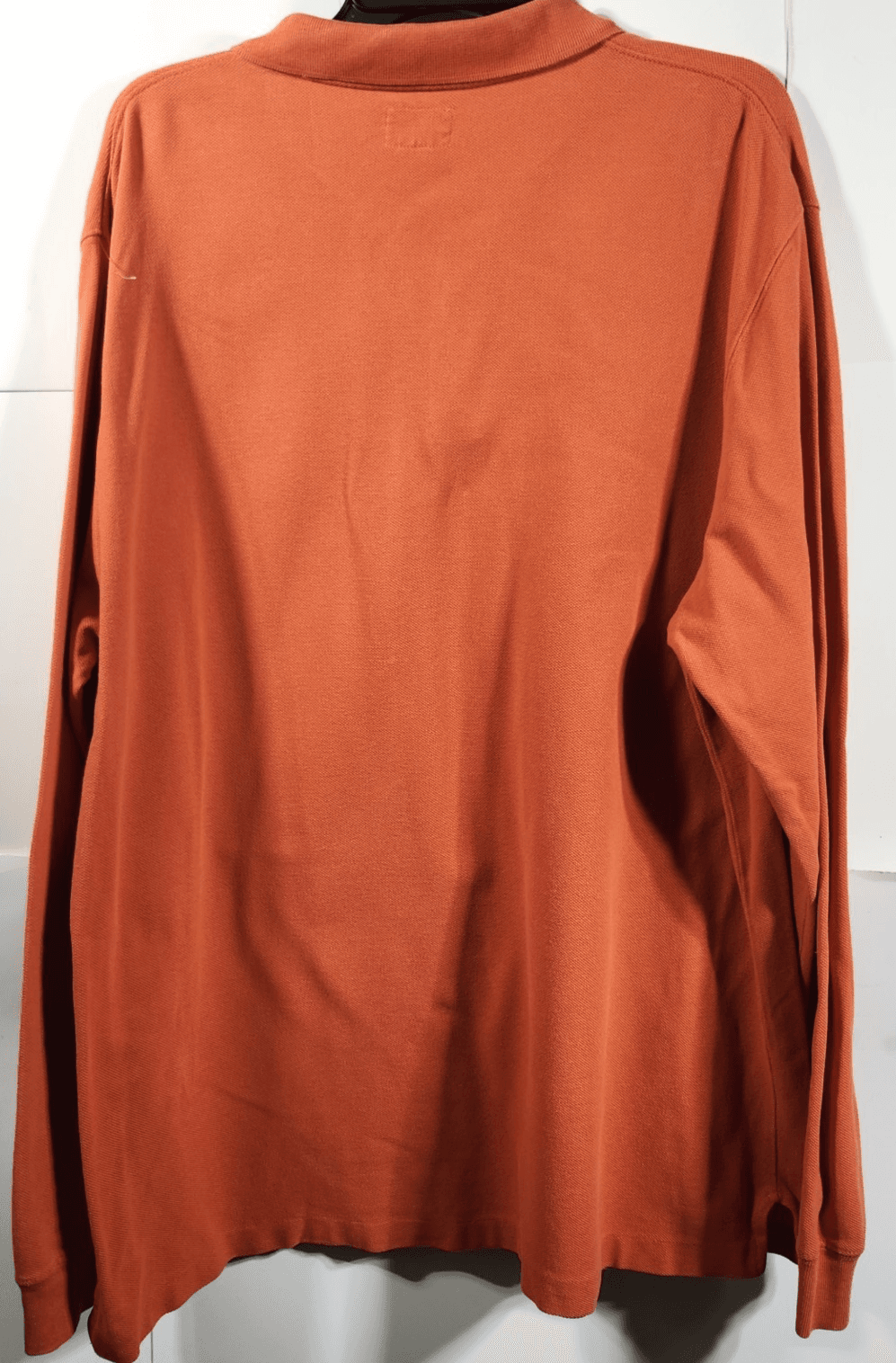 Vintage Y2K American Eagle Men's XL Polo Shirt Orange Long Sleeve - Thumbnail 4