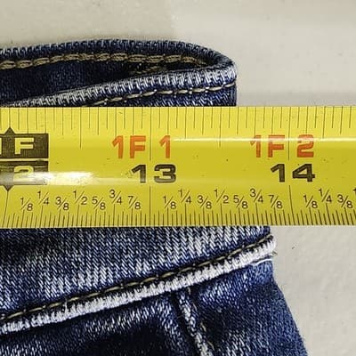 Pink Lily Women's 7 Jeans Blue Regular Fit Distressed Denim Straight Leg - Thumbnail 2