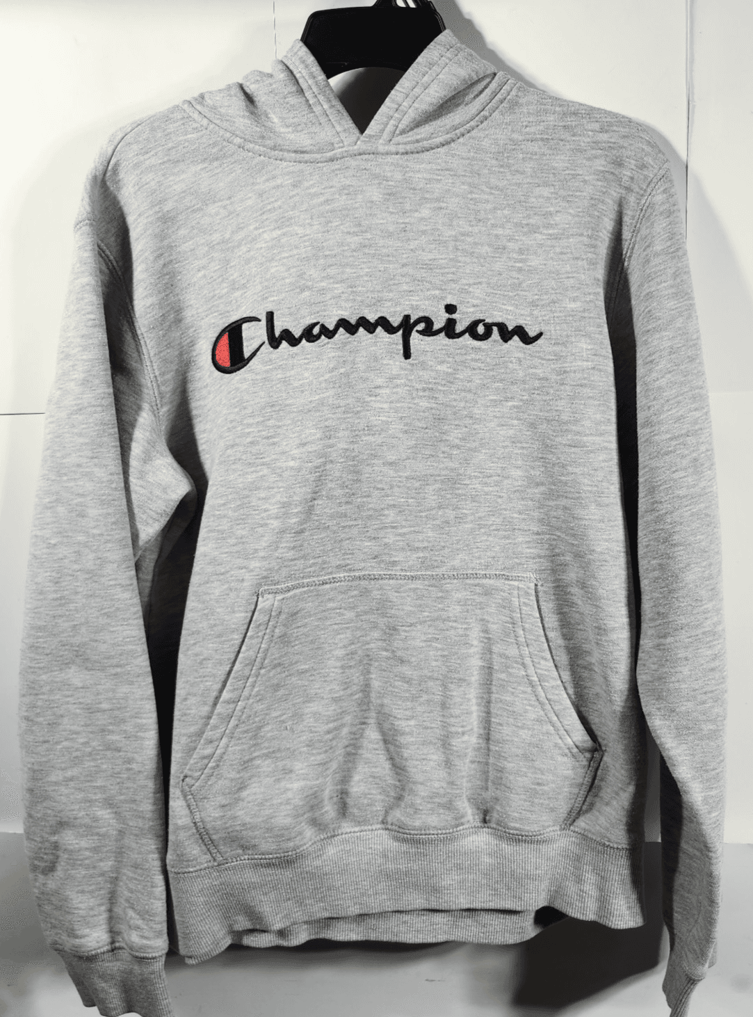 Hoodie Boy's Large Sweatshirt Champion Logo Pullover Gray - Thumbnail 5