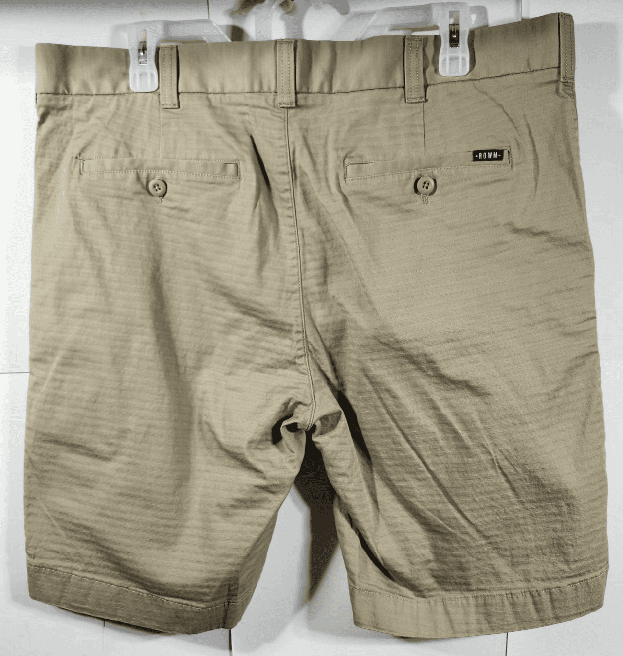Rowm Men's 38 Shorts Beige Stretch With Pockets - Thumbnail 4