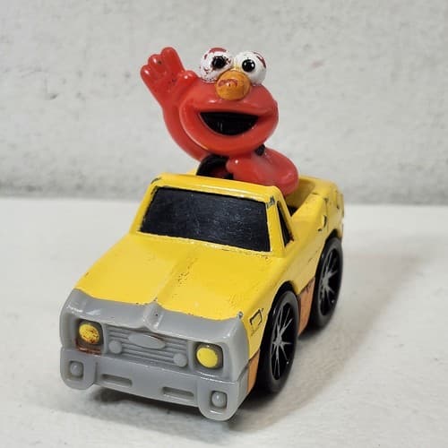 Mattel Sesame Workshop Elmo Car Kids Toy Vehicle Yellow Diecast - Thumbnail 2