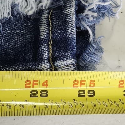 Pink Lily Women's 7 Jeans Blue Regular Fit Distressed Denim Straight Leg - Thumbnail 3