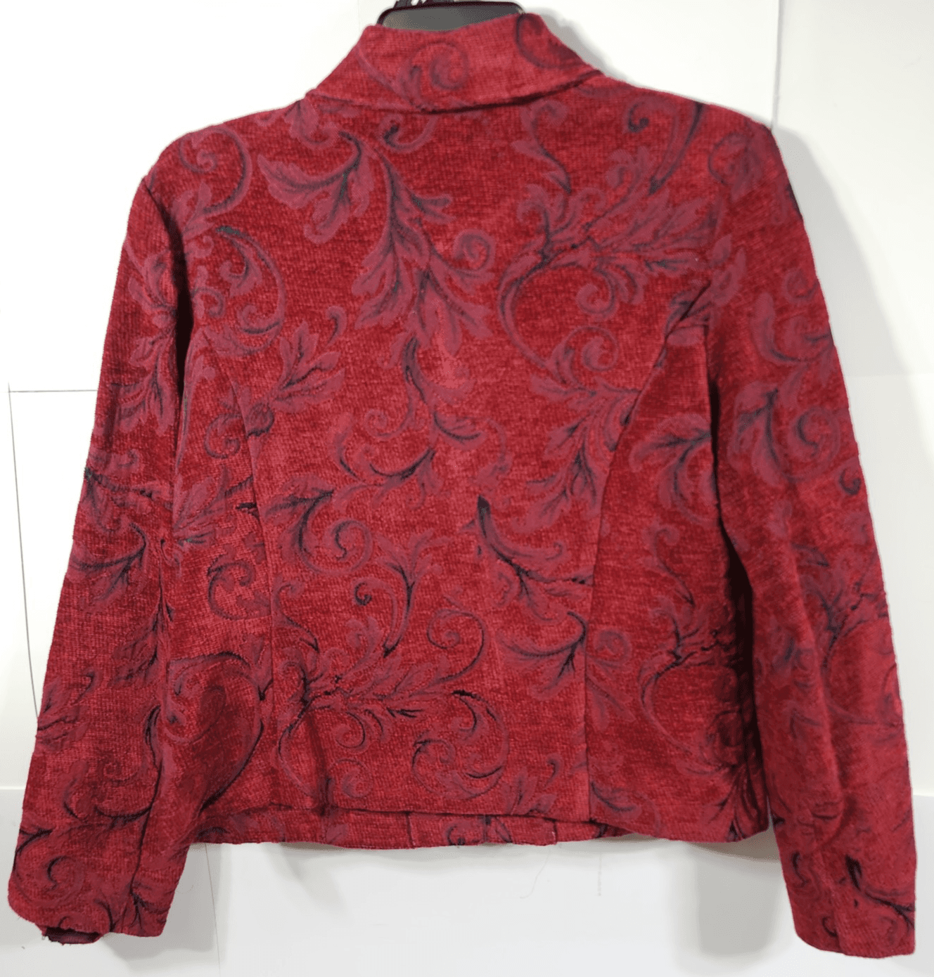 Portrait Women's Jacket Red Multi Colored Swirl Size 4P Long Sleeve - Thumbnail 6