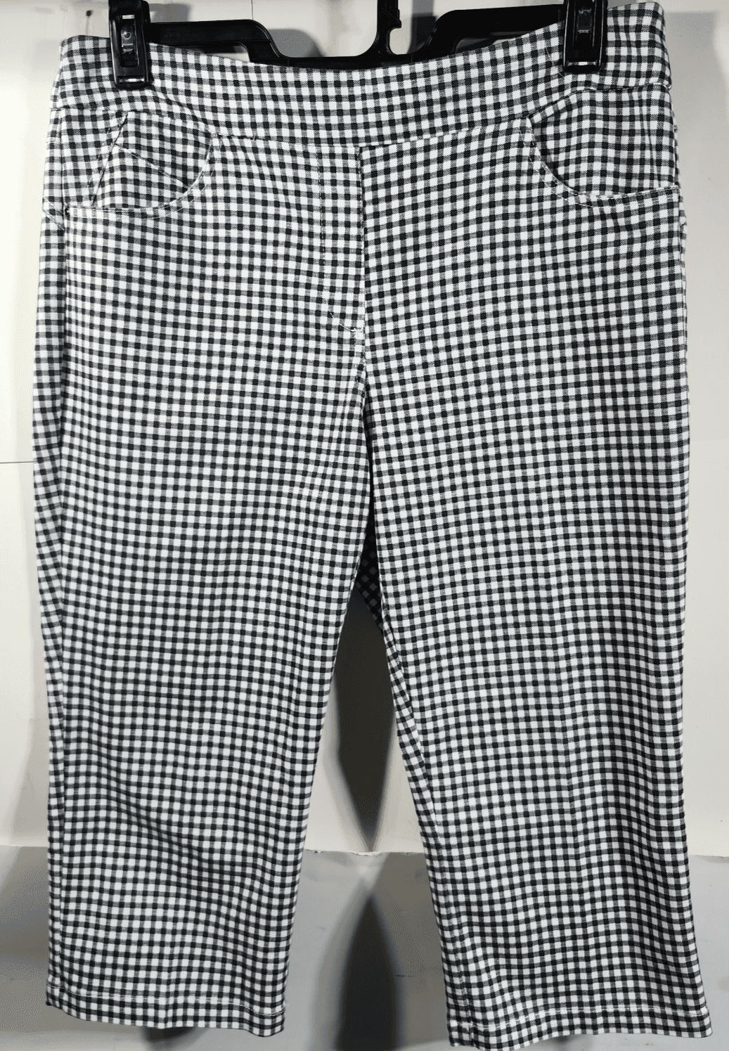 Napa Valley Pants Women’s 12P Black White Capri Straight Leg Pull On - Thumbnail 5