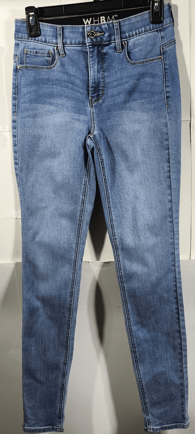 White House Black Market Women's 0 Blue Mid Rise Skinny Ankle Jeans - Thumbnail 5