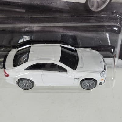 Hot Wheels Power Trip 2008 Mercedes-Benz CLK 63 AMG White Premium Car 1/64 Toy - Thumbnail 3