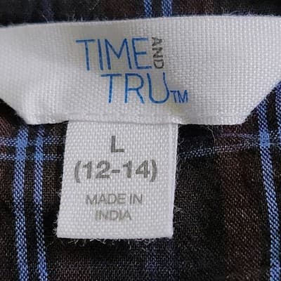 Time and Tru Women's L Shirt Plaid Long Sleeve Button Up Blouse NEW - Thumbnail 7