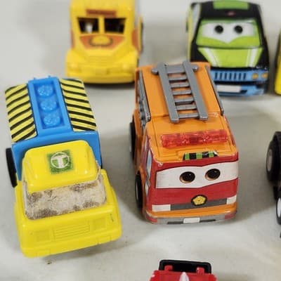 19 Pull Back Speeder Cars Kids Toy Vehicles Bundle Lot Police Bus Construction - Thumbnail 9