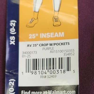 Avia Crop Leggings Womens Size XS Purple Elastic Waist Pull On Pockets NEW - Thumbnail 7