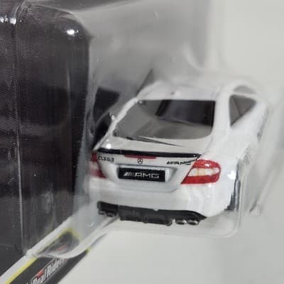 Hot Wheels Power Trip 2008 Mercedes-Benz CLK 63 AMG White Premium Car 1/64 Toy - Thumbnail 5