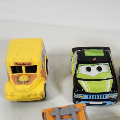19 Pull Back Speeder Cars Kids Toy Vehicles Bundle Lot Police Bus Construction - Thumbnail 10