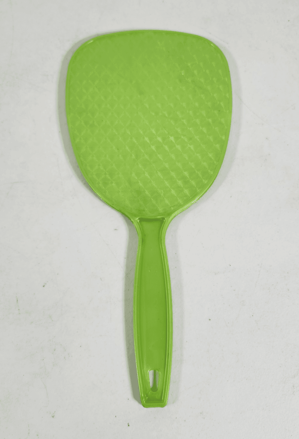 Vintage Plastic Vanity Hand Mirror Green 11” - Thumbnail 5