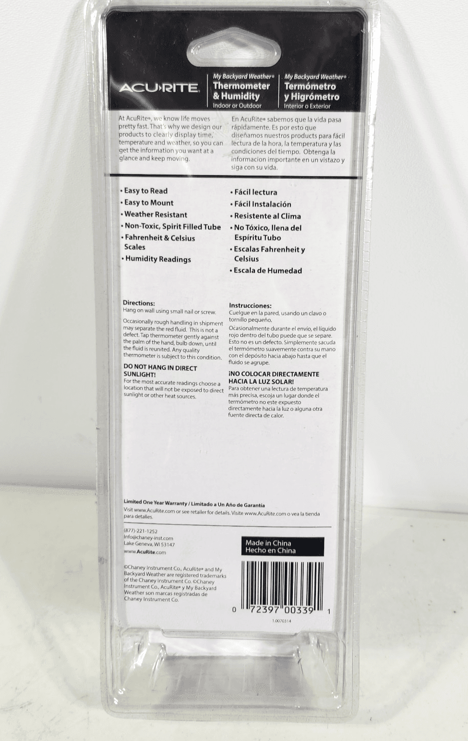 AcuRite Indoor Thermometer and Humidity Gauge White NEW - Thumbnail 7