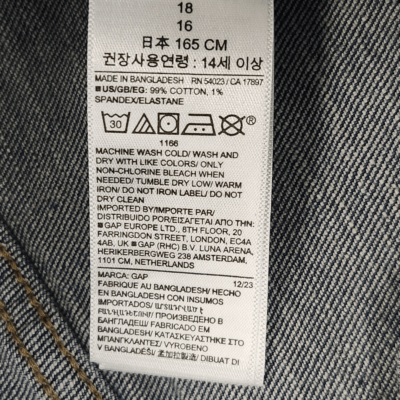 Gap Original Taper Jeans Girl's 18 Blue Denim 90's With Pockets NEW - Thumbnail 10