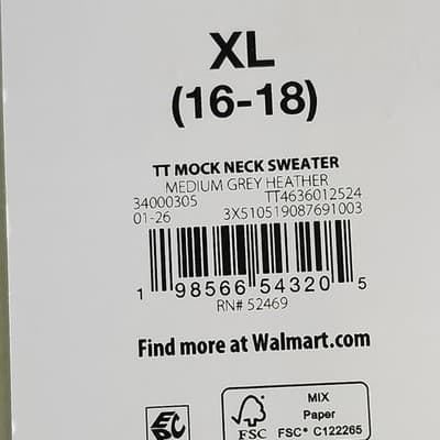 Time and Tru Women's XL Sweater Gray Long Sleeve Pullover NEW - Thumbnail 8