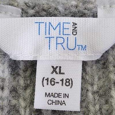 Time and Tru Women's XL Sweater Gray Long Sleeve Pullover NEW - Thumbnail 7