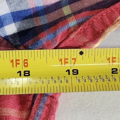 Hollister Men's S Shirt Hoodie Button Down Red Blue Plaid Long Sleeve - Thumbnail 2