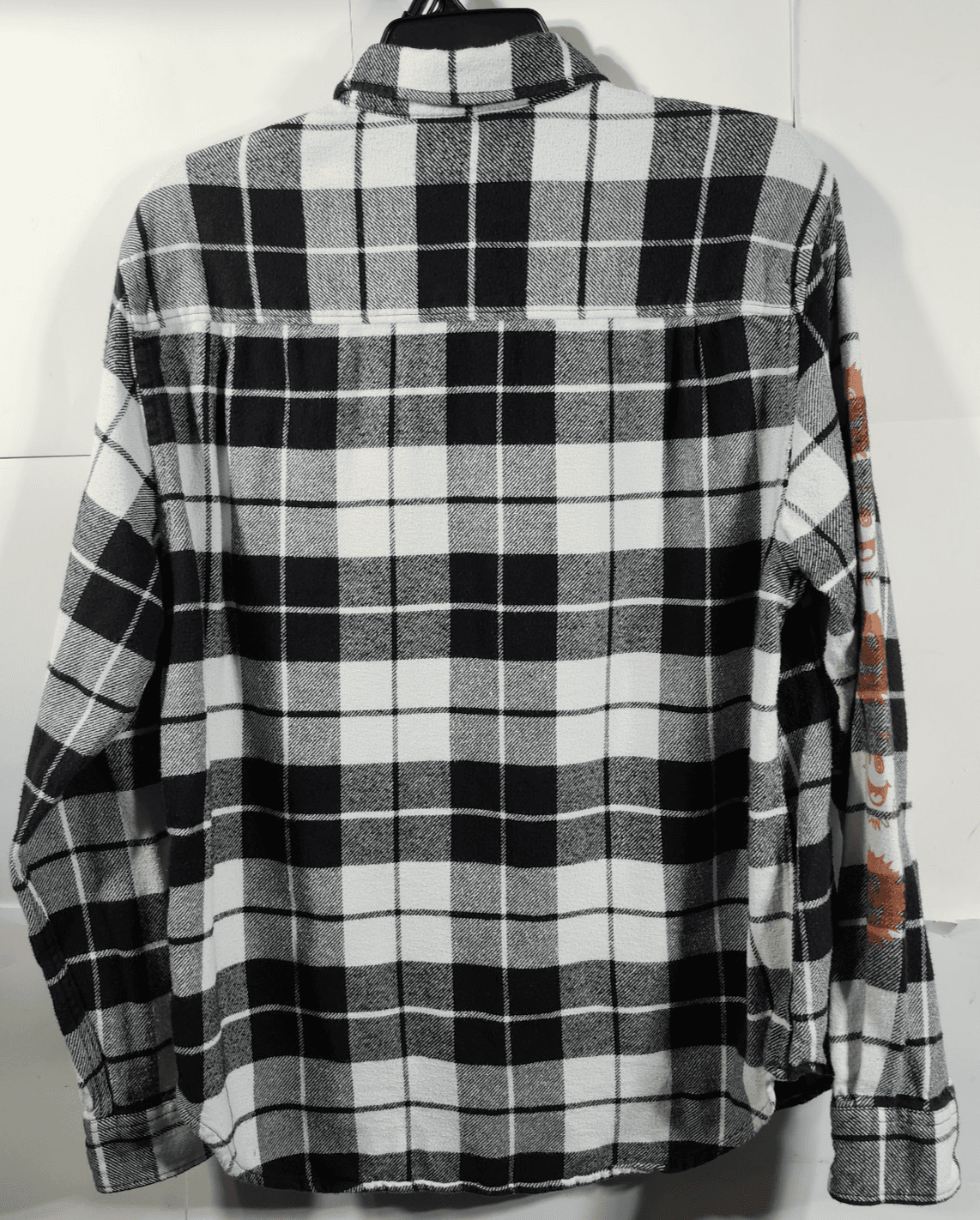 Urban Outfitters Men's M Shirt Psyche Out Sleeve Graphic Flannel Button Up - Thumbnail 4
