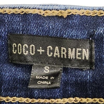 Coco + Carmen Jeans Women's Small Blue Denim Distressed Raw Hem - Thumbnail 7