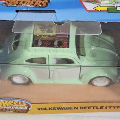 Hot Wheels Pullback Speeders Volkswagen Beetle Type 1 Kafer Car Toy NEW - Thumbnail 4