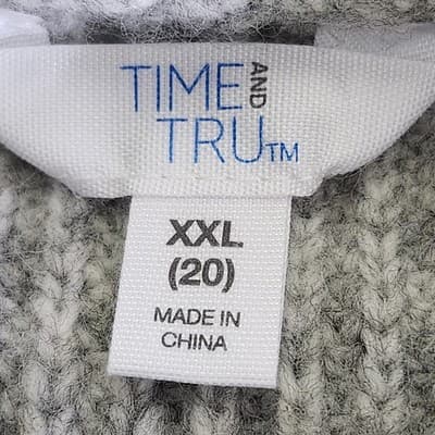 Time and Tru Women's XXL Sweater Gray Long Sleeve Pullover NEW - Thumbnail 7