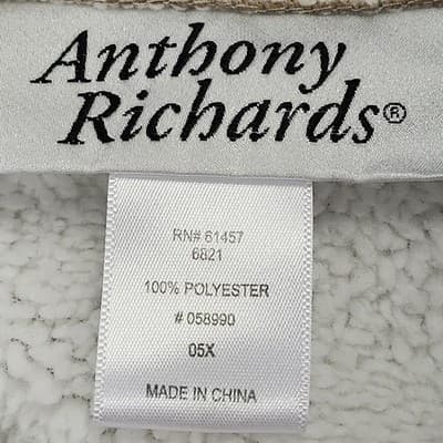 Anthony Richards Women's Plus Size 5X Fleece Jacket Tan / Beige Hooded Coat Top - Thumbnail 7