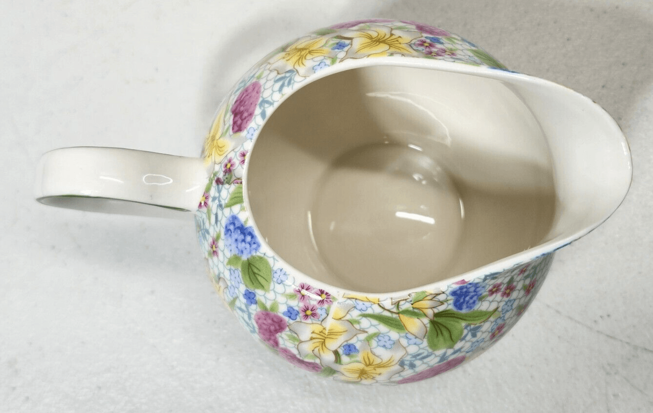 Grace Fine Porcelain 12 Oz Floral Creamer Dutch Jug - Thumbnail 8