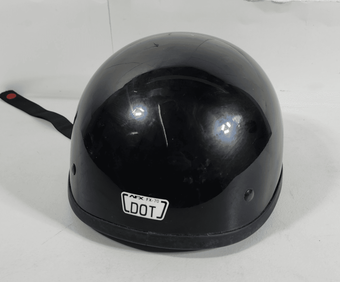 AFX FX-68 Dot Motorcycle Half Helmet Black Size Small - Thumbnail 4