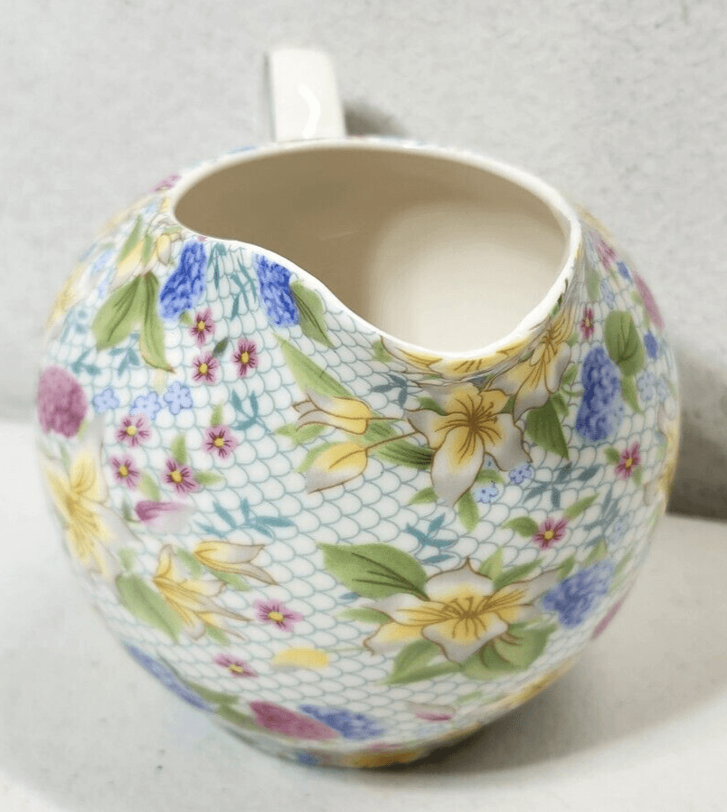 Grace Fine Porcelain 12 Oz Floral Creamer Dutch Jug - Thumbnail 7