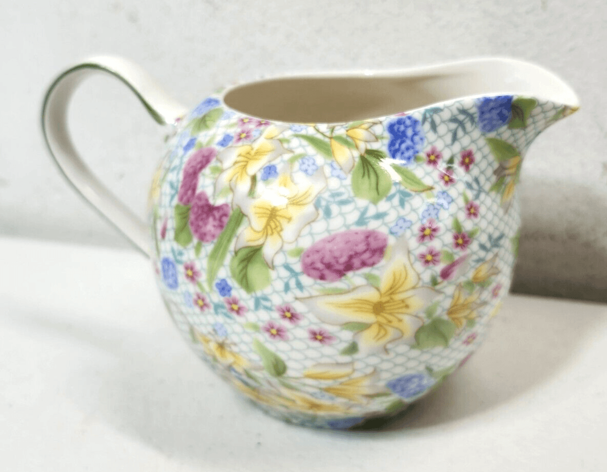 Grace Fine Porcelain 12 Oz Floral Creamer Dutch Jug - Thumbnail 6