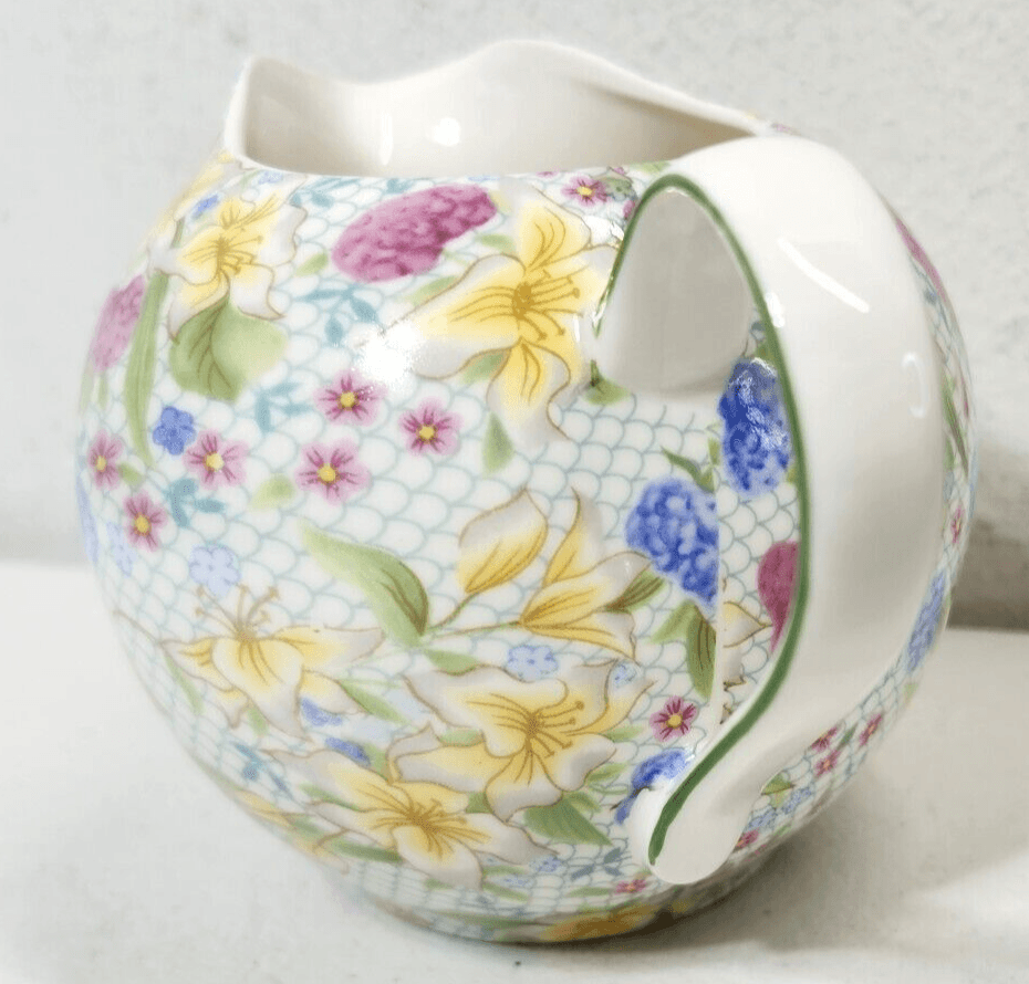 Grace Fine Porcelain 12 Oz Floral Creamer Dutch Jug - Thumbnail 3